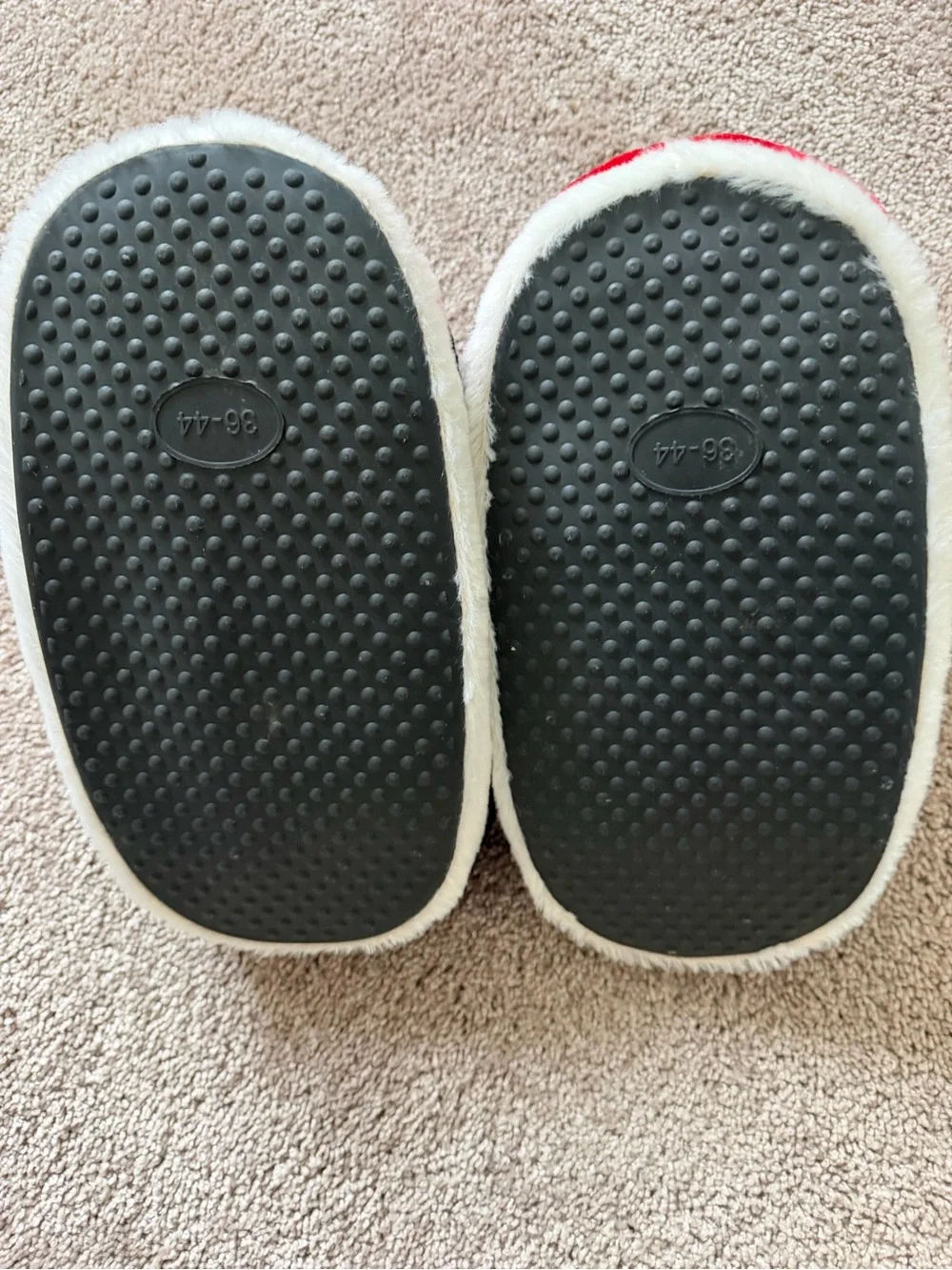 Jordan Black & Red Plush Kids Slippers with White Sole - one size fits 10+